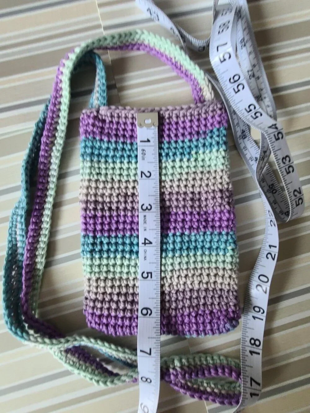 Handmade Hand Crochet Cell Phone Case Holder Crossbody Bag, New